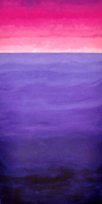 painting: pink sunset